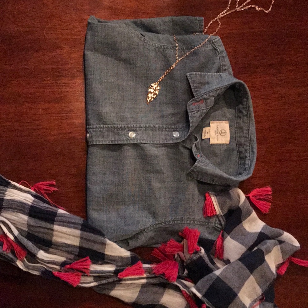 Landsend Kids Chambray Shirt Size 6